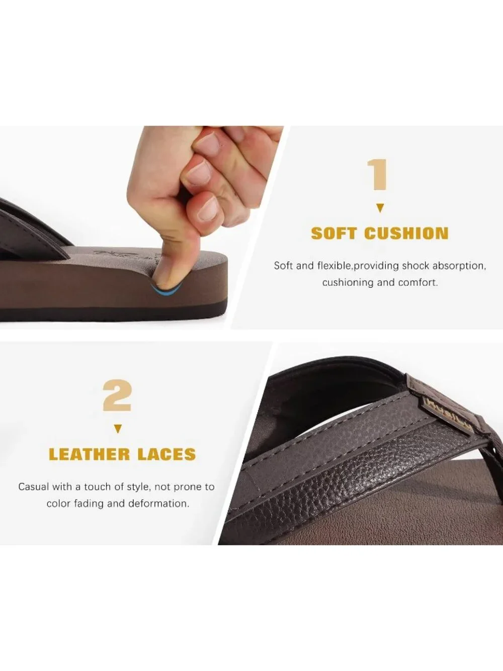 Men's Brown Reddish Yoga Mat Flip Flops Slip On Indoor Outdoor Sandal Slipper